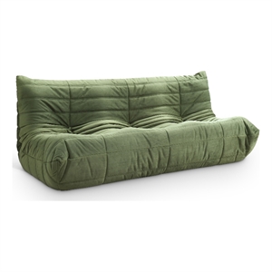 Bowery Hill Contemporary 77.75&quot Green Velvet Upholstered Sofa