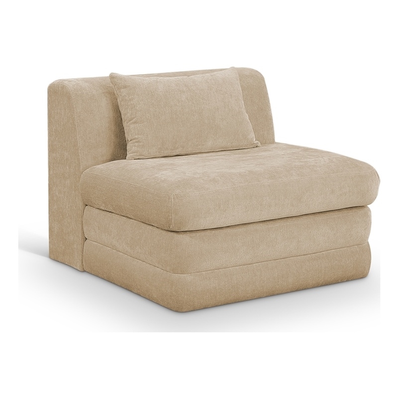 Bowery Hill Contemporary Beige Chenille Fabric Modular Chair