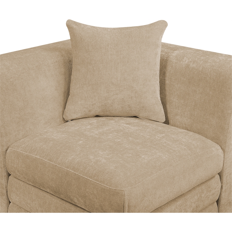 Bowery Hill Contemporary Beige Chenille Fabric Modular Chair