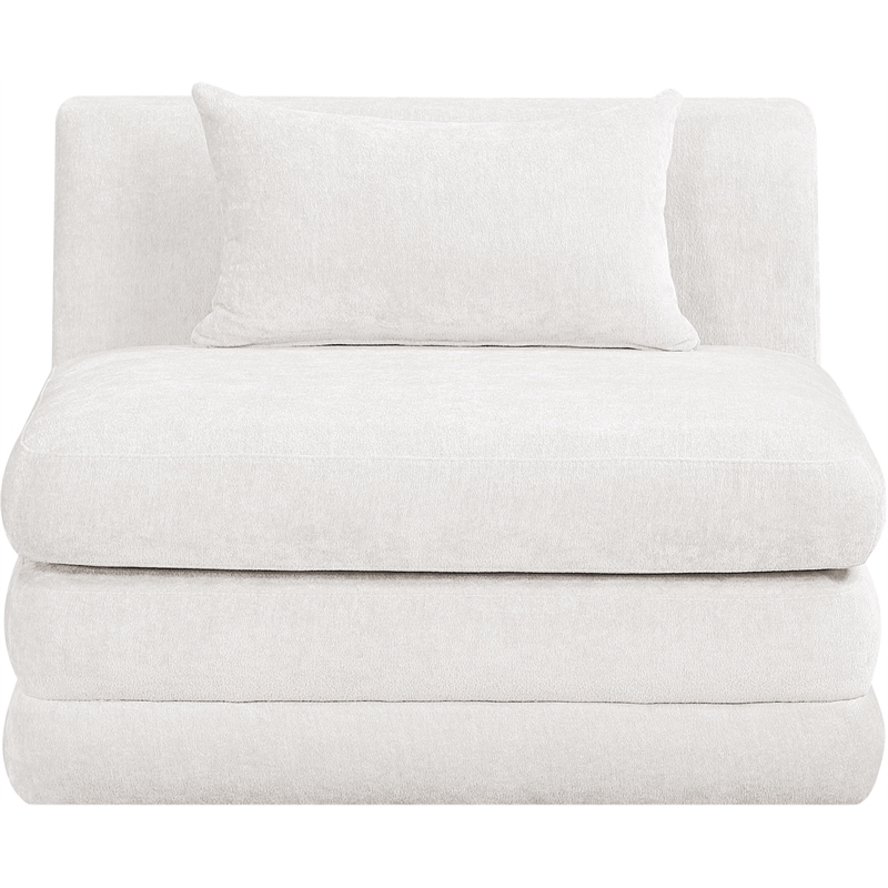 Bowery Hill Contemporary Cream Chenille Fabric Modular Chair