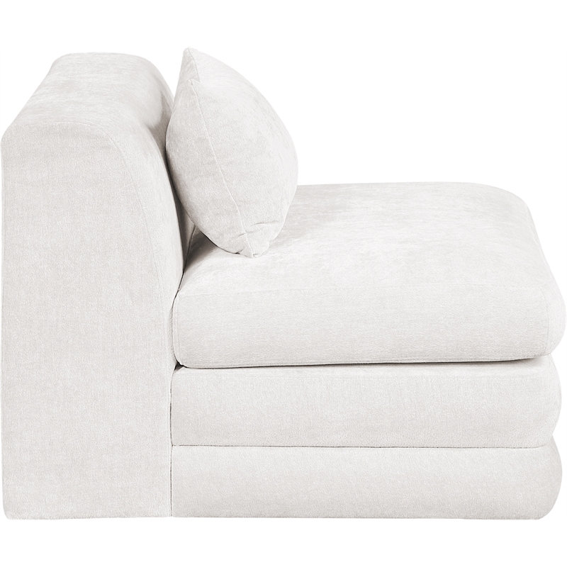 Bowery Hill Contemporary Cream Chenille Fabric Modular Chair