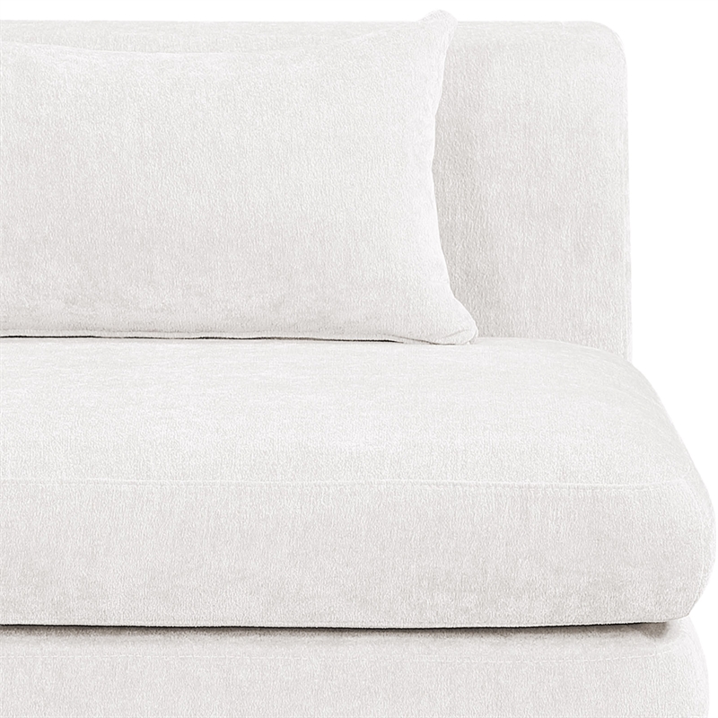 Bowery Hill Contemporary Cream Chenille Fabric Corner Modular Chair