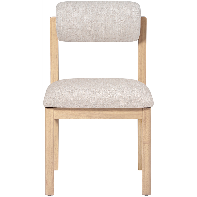 Bowery Hill Contemporary Beige Linen Textured Fabric Dining Chair (Set of 2)