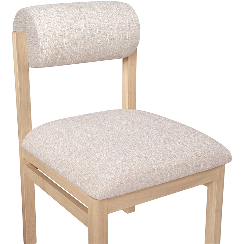 Bowery Hill Contemporary Beige Linen Textured Fabric Dining Chair (Set of 2)