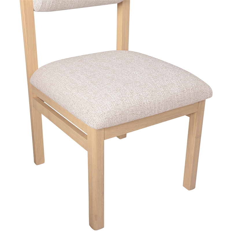 Bowery Hill Contemporary Beige Linen Textured Fabric Dining Chair (Set of 2)