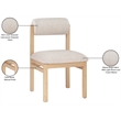 Bowery Hill Contemporary Beige Linen Textured Fabric Dining Chair (Set of 2)