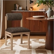 Bowery Hill Contemporary Brown Linen Textured Fabric Dining Chair (Set of 2)