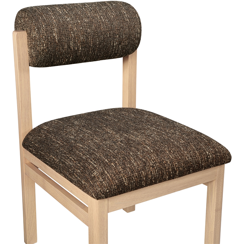 Bowery Hill Contemporary Brown Linen Textured Fabric Dining Chair (Set of 2)