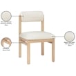 Bowery Hill Contemporary Cream Linen Textured Fabric Dining Chair (Set of 2)