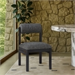 Bowery Hill Contemporary Black Linen Textured Fabric Dining Chair (Set of 2)
