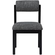 Bowery Hill Contemporary Black Linen Textured Fabric Dining Chair (Set of 2)