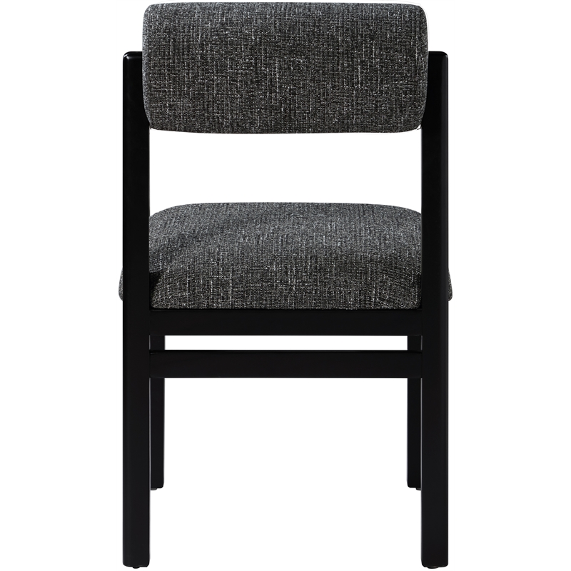 Bowery Hill Contemporary Black Linen Textured Fabric Dining Chair (Set of 2)