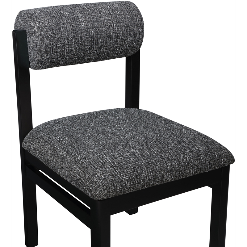 Bowery Hill Contemporary Black Linen Textured Fabric Dining Chair (Set of 2)