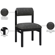 Bowery Hill Contemporary Black Linen Textured Fabric Dining Chair (Set of 2)