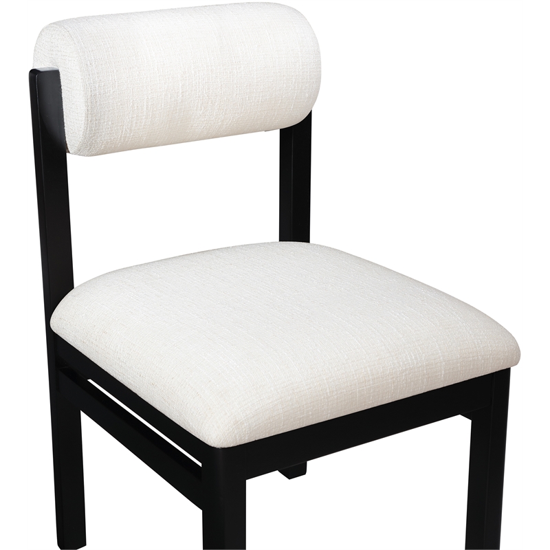 Bowery Hill Contemporary Cream Linen Textured Fabric Dining Chair (Set of 2)