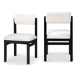 Bowery Hill Contemporary Cream Linen Textured Fabric Dining Chair (Set of 2)