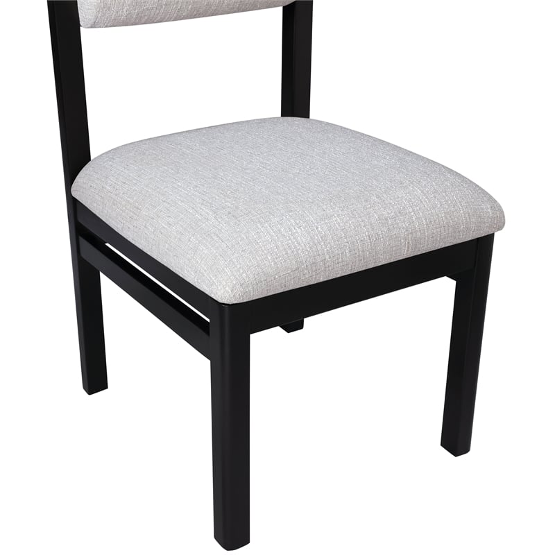 Bowery Hill Contemporary Grey Linen Textured Fabric Dining Chair (Set of 2)