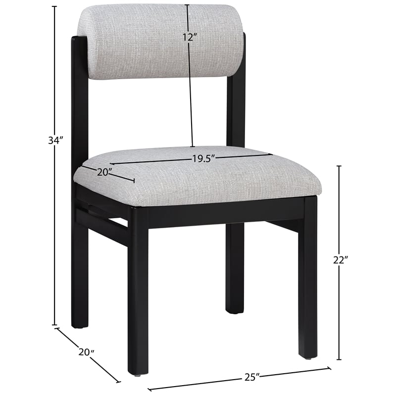 Bowery Hill Contemporary Grey Linen Textured Fabric Dining Chair (Set of 2)