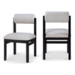 Bowery Hill Contemporary Grey Linen Textured Fabric Dining Chair (Set of 2)