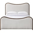 Bowery Hill Contemporary Beige Linen Textured Fabric Upholstered Queen Bed