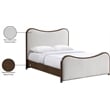 Bowery Hill Contemporary Beige Linen Textured Fabric Upholstered Queen Bed
