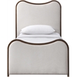 Bowery Hill Contemporary Beige Linen Textured Fabric Upholstered Twin Bed