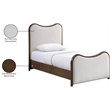Bowery Hill Contemporary Beige Linen Textured Fabric Upholstered Twin Bed