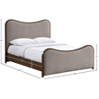 Bowery Hill Contemporary Brown Linen Textured Fabric Upholstered Full Bed