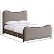 Bowery Hill Contemporary Brown Linen Textured Fabric Upholstered Queen Bed