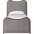 Bowery Hill Contemporary Brown Linen Textured Fabric Upholstered Twin Bed
