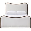 Bowery Hill Contemporary Cream Linen Textured Fabric Upholstered Full Bed