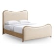 Bowery Hill Contemporary Cream Vegan Leather Upholstered Full Bed
