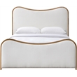 Bowery Hill Contemporary Cream Linen Textured Fabric Upholstered Full Bed