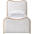 Bowery Hill Contemporary Cream Linen Textured Fabric Upholstered Twin Bed