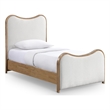 Bowery Hill Contemporary Cream Linen Textured Fabric Upholstered Twin Bed