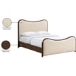 Bowery Hill Contemporary Cream Vegan Leather Upholstered Full Bed