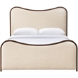 Bowery Hill Contemporary Cream Vegan Leather Upholstered Queen Bed