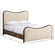 Bowery Hill Contemporary Cream Vegan Leather Upholstered Queen Bed