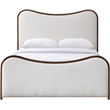Bowery Hill Contemporary Cream Linen Textured Fabric Upholstered Queen Bed