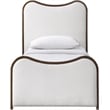 Bowery Hill Contemporary Cream Linen Textured Fabric Upholstered Twin Bed