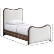 Bowery Hill Contemporary Cream Linen Textured Fabric Upholstered Twin Bed