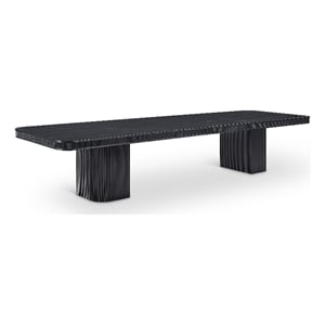 Bowery Hill Contemporary 112&quot - 160&quot Black Solid Wood And Veneer Dining Table