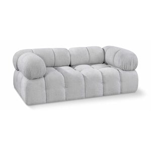 Bowery Hill 170&quot Grey Boucle Fabric Upholstered 5-Oiece Modular Sofa