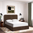 Bowery Hill Contemporary Brown Durable Velvet Upholstered King Bed