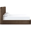 Bowery Hill Contemporary Brown Durable Velvet Upholstered King Bed