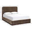 Bowery Hill Contemporary Brown Durable Velvet Upholstered King Bed