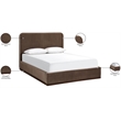 Bowery Hill Contemporary Brown Durable Velvet Upholstered King Bed