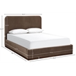 Bowery Hill Contemporary Brown Durable Velvet Upholstered Queen Bed