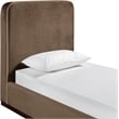 Bowery Hill Contemporary Brown Durable Velvet Upholstered Twin Bed
