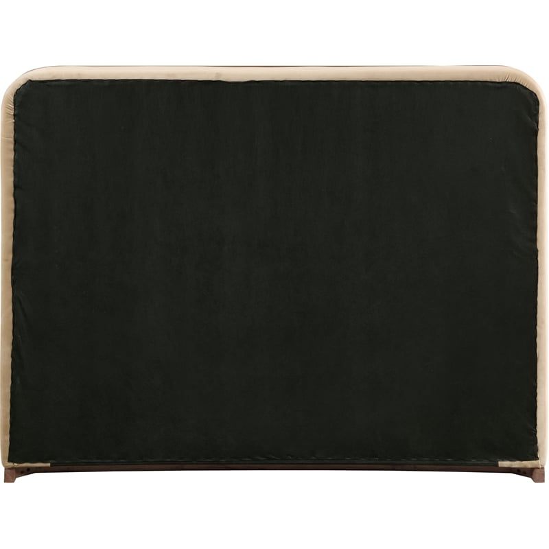 Bowery Hill Contemporary Beige Durable Velvet Upholstered Queen Bed